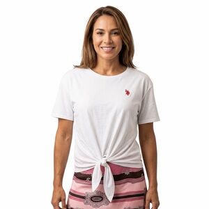 US.Polo Assn Women’s White Tie Front Top Size L